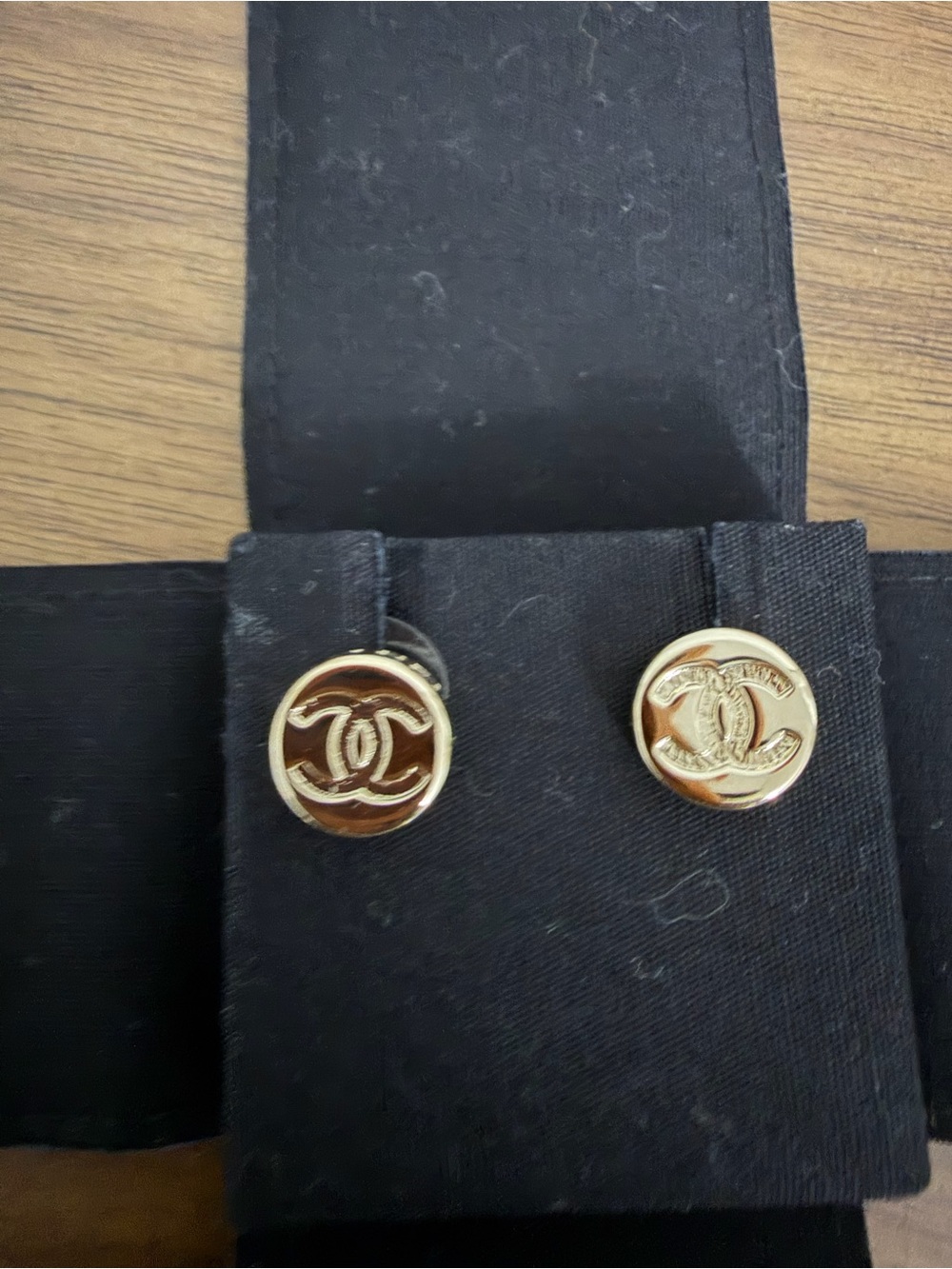 CHANEL Black Fabric Logo Tag